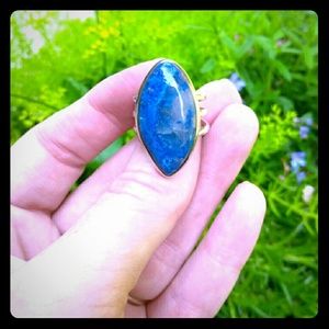 Sterling Silver Apatite stone ring. Size 7.25